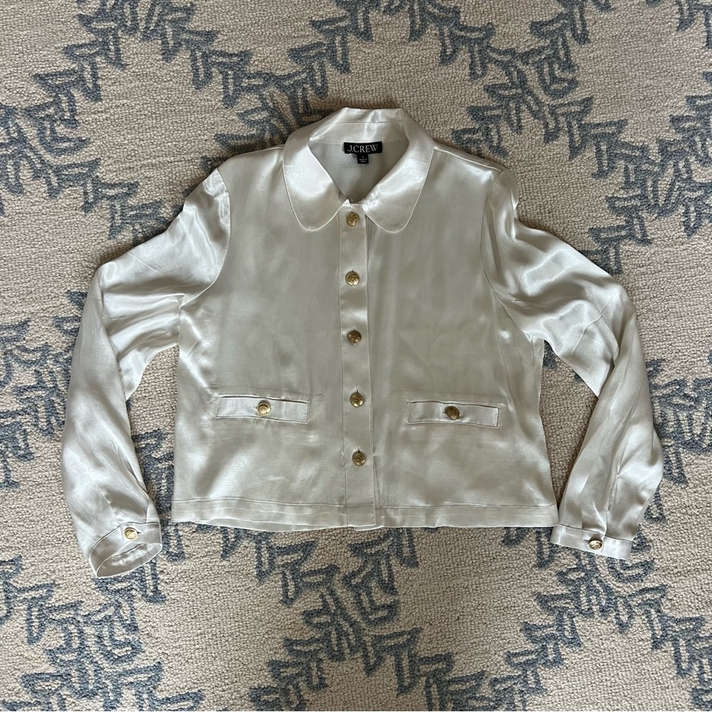 J. Crew Lady shirt-jacket in luster crepe